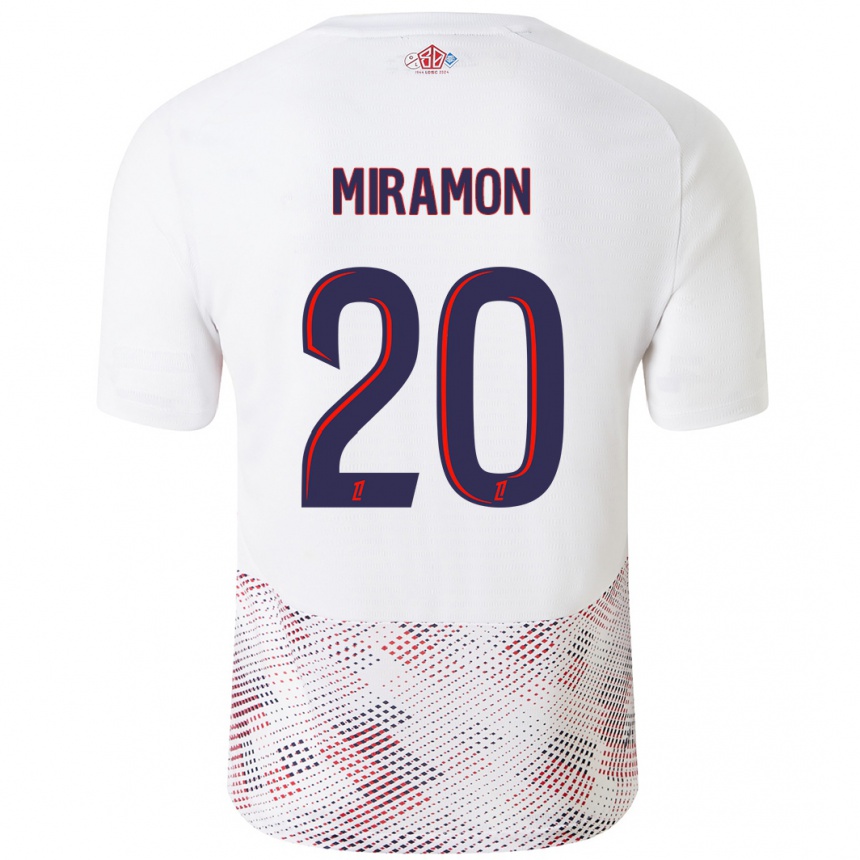 Kids Football Ignacio Miramón #20 White Royal Blue Away Jersey 2024/25 T-Shirt Australia