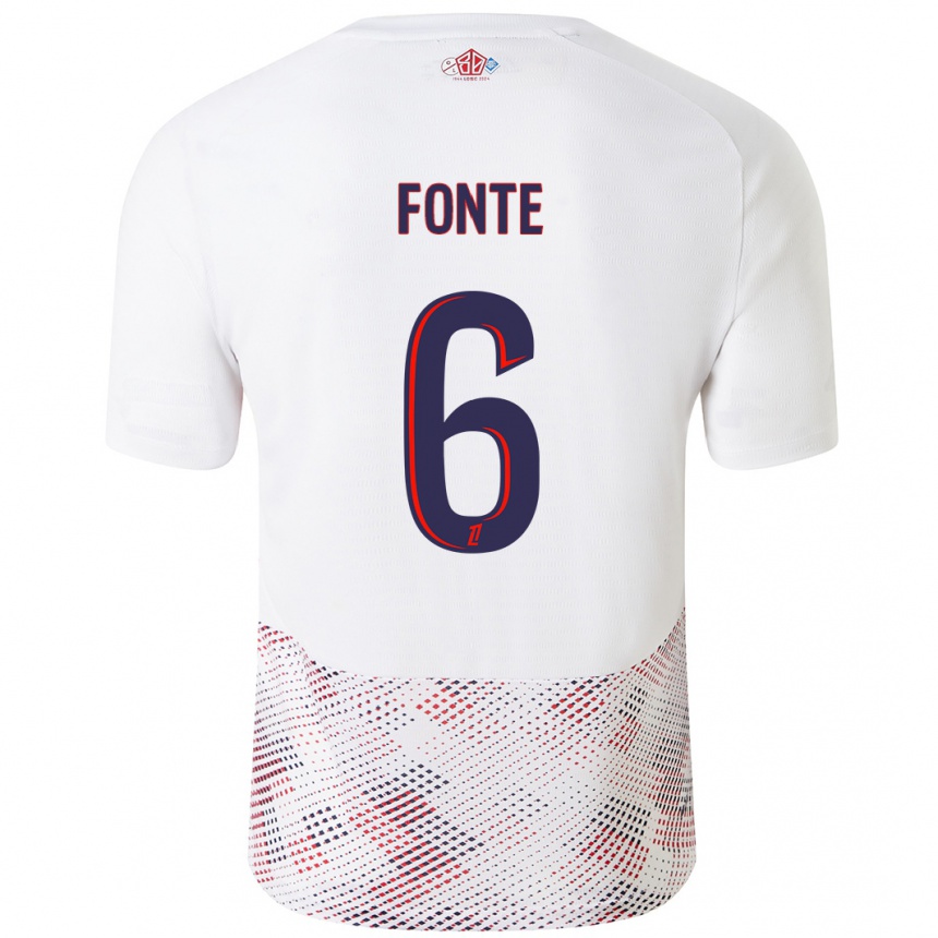 Kids Football Jose Fonte #6 White Royal Blue Away Jersey 2024/25 T-Shirt Australia