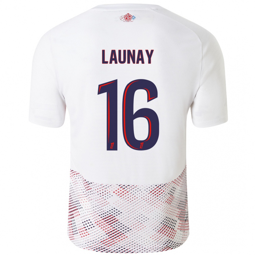 Kids Football Elisa Launay #16 White Royal Blue Away Jersey 2024/25 T-Shirt Australia