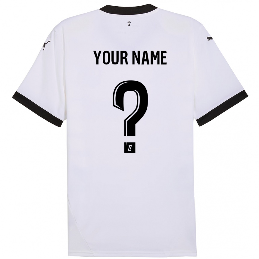 Kids Football Your Name #0 White Black Away Jersey 2024/25 T-Shirt Australia