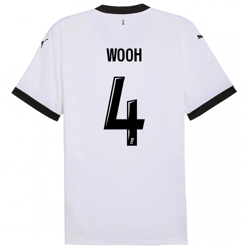 Kids Football Christopher Wooh #4 White Black Away Jersey 2024/25 T-Shirt Australia