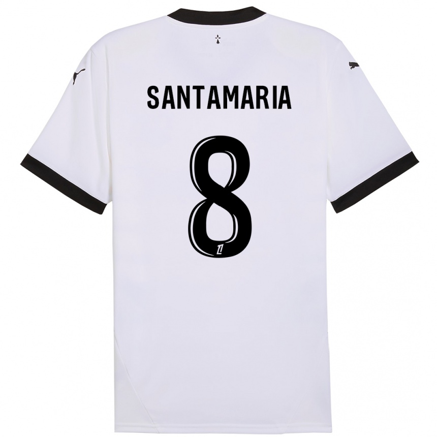 Kids Football Baptiste Santamaria #8 White Black Away Jersey 2024/25 T-Shirt Australia