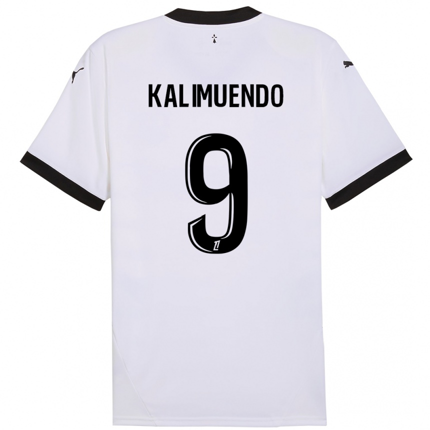 Kids Football Arnaud Kalimuendo #9 White Black Away Jersey 2024/25 T-Shirt Australia