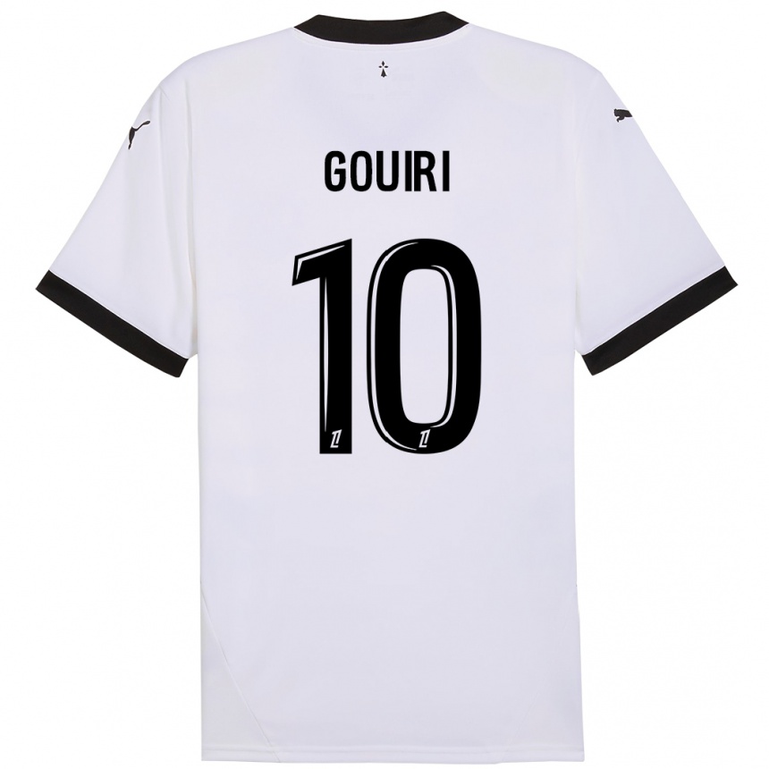 Kids Football Amine Gouiri #10 White Black Away Jersey 2024/25 T-Shirt Australia