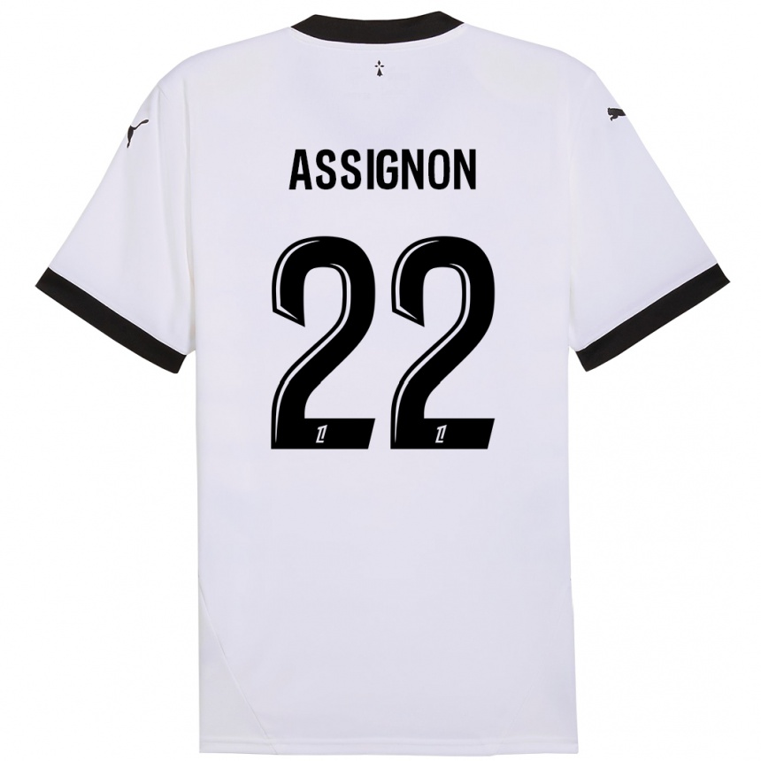 Kids Football Lorenz Assignon #22 White Black Away Jersey 2024/25 T-Shirt Australia