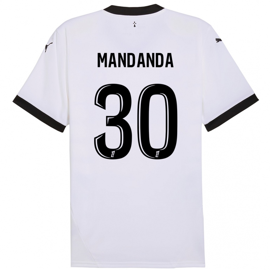 Kids Football Steve Mandanda #30 White Black Away Jersey 2024/25 T-Shirt Australia