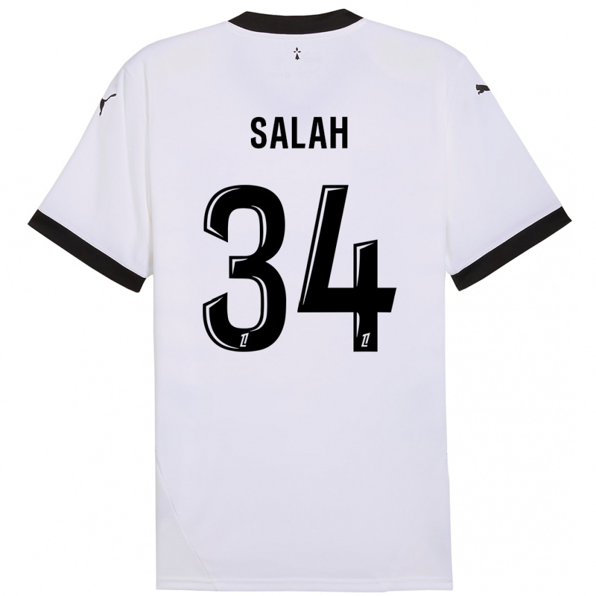 Kids Football Ibrahim Salah #34 White Black Away Jersey 2024/25 T-Shirt Australia