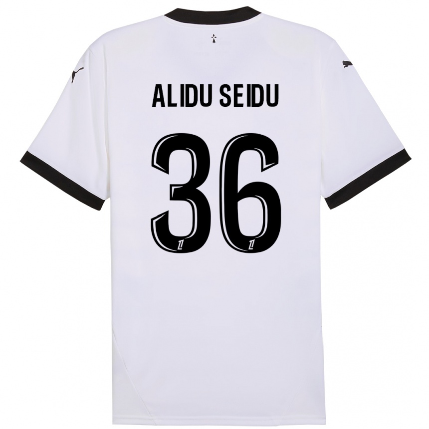 Kids Football Alidu Seidu #36 White Black Away Jersey 2024/25 T-Shirt Australia