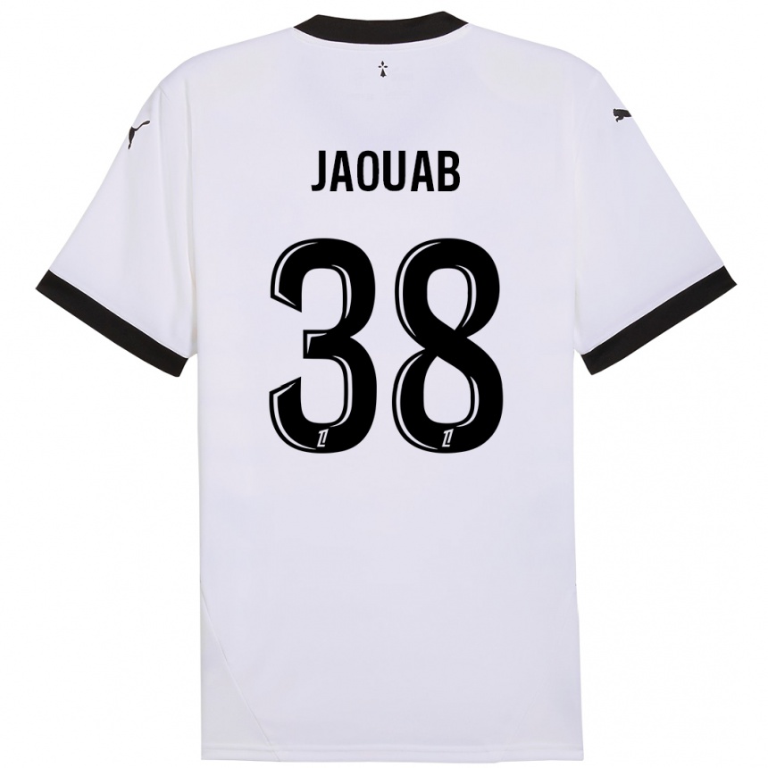 Kids Football Mohamed Jaouab #38 White Black Away Jersey 2024/25 T-Shirt Australia