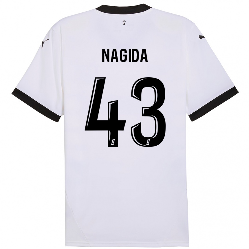 Kids Football Mahamadou Nagida #43 White Black Away Jersey 2024/25 T-Shirt Australia