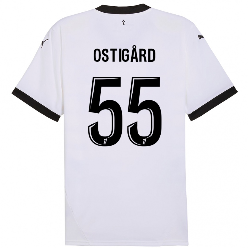 Kids Football Leo Ostigard #55 White Black Away Jersey 2024/25 T-Shirt Australia