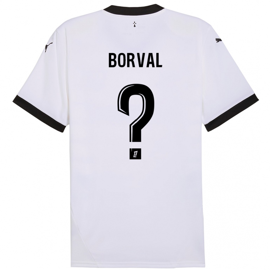 Kids Football Cyril Borval #0 White Black Away Jersey 2024/25 T-Shirt Australia