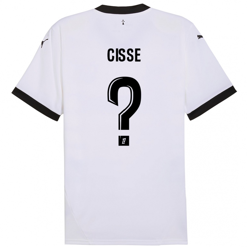 Kids Football Djaoui Cissé #0 White Black Away Jersey 2024/25 T-Shirt Australia