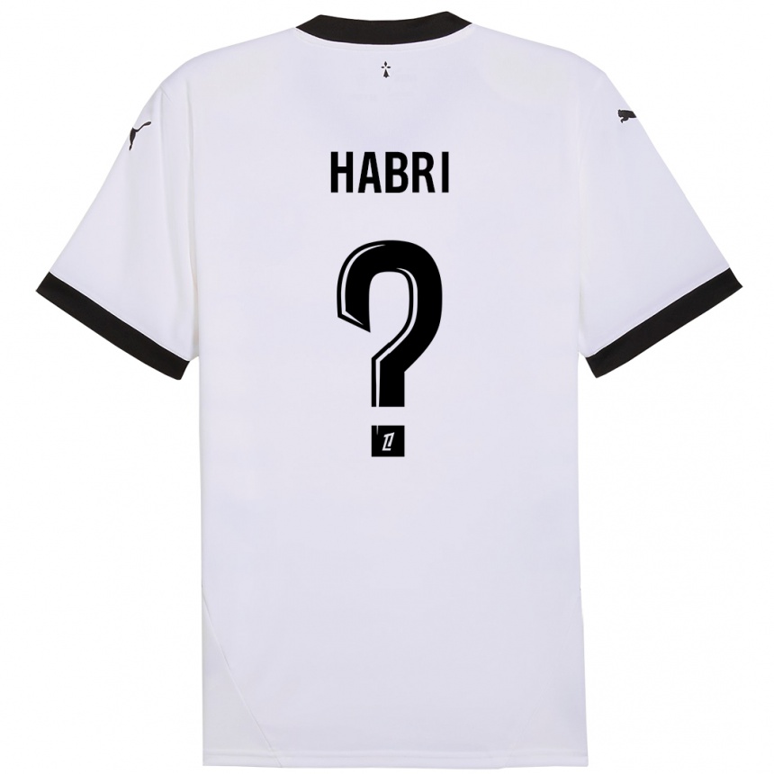 Kids Football Issa Habri #0 White Black Away Jersey 2024/25 T-Shirt Australia