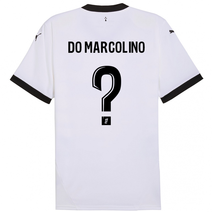 Kids Football Arsène Do Marcolino #0 White Black Away Jersey 2024/25 T-Shirt Australia