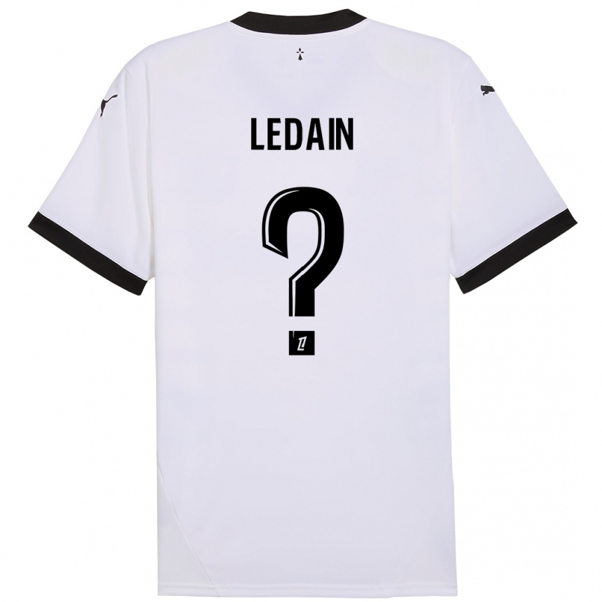 Kids Football Samuel Ledain #0 White Black Away Jersey 2024/25 T-Shirt Australia