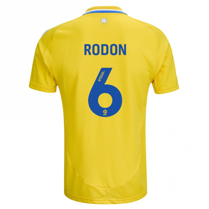 Kids Football Joe Rodon #6 Yellow Blue Away Jersey 2024/25 T-Shirt Australia