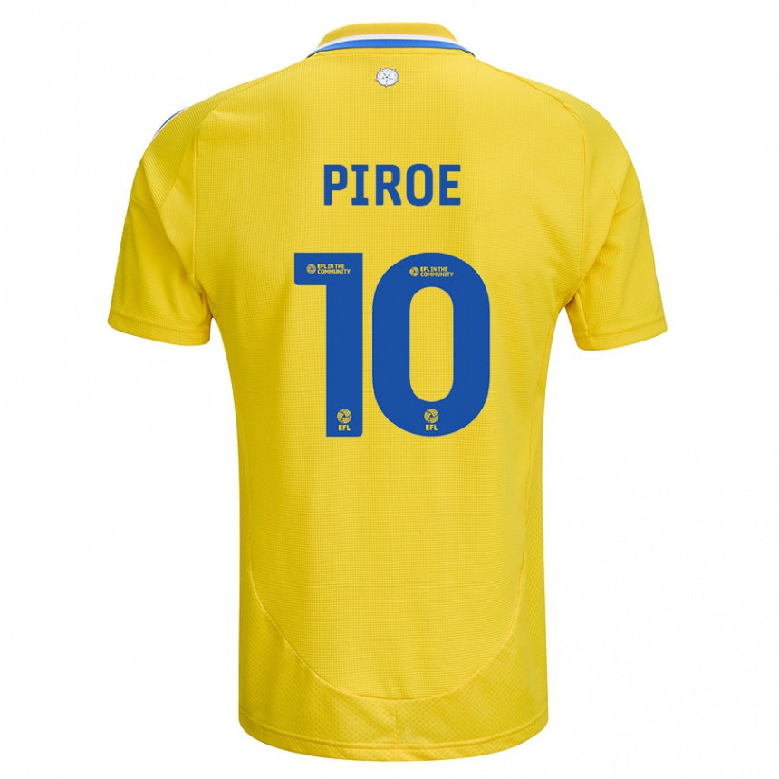 Kids Football Joël Piroe #10 Yellow Blue Away Jersey 2024/25 T-Shirt Australia