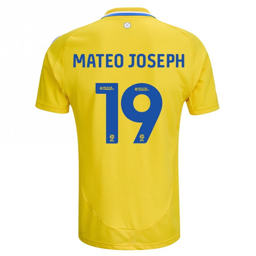 Kids Football Mateo Joseph #19 Yellow Blue Away Jersey 2024/25 T-Shirt Australia