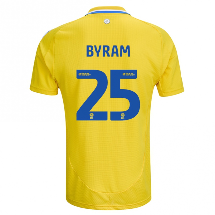 Kids Football Sam Byram #25 Yellow Blue Away Jersey 2024/25 T-Shirt Australia