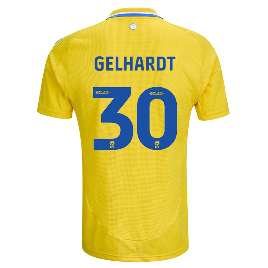 Kids Football Joe Gelhardt #30 Yellow Blue Away Jersey 2024/25 T-Shirt Australia