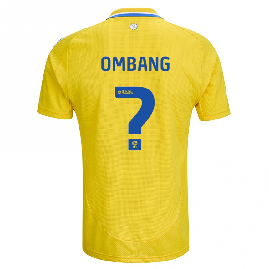 Kids Football Darryl Ombang #0 Yellow Blue Away Jersey 2024/25 T-Shirt Australia