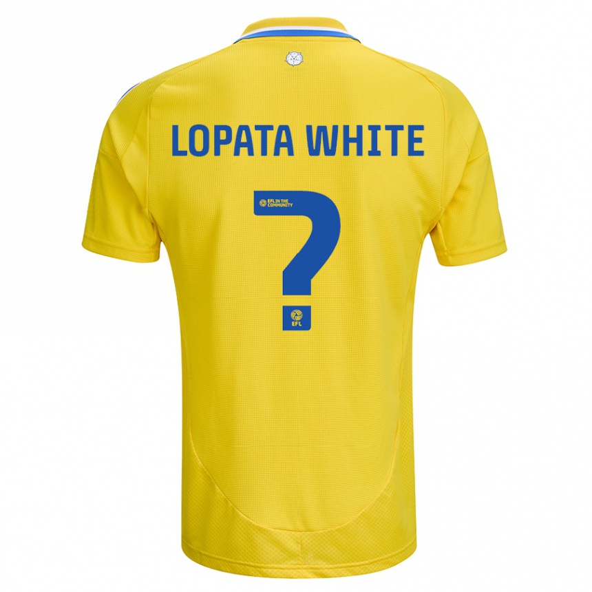 Kids Football Reuben Lopata-White #0 Yellow Blue Away Jersey 2024/25 T-Shirt Australia