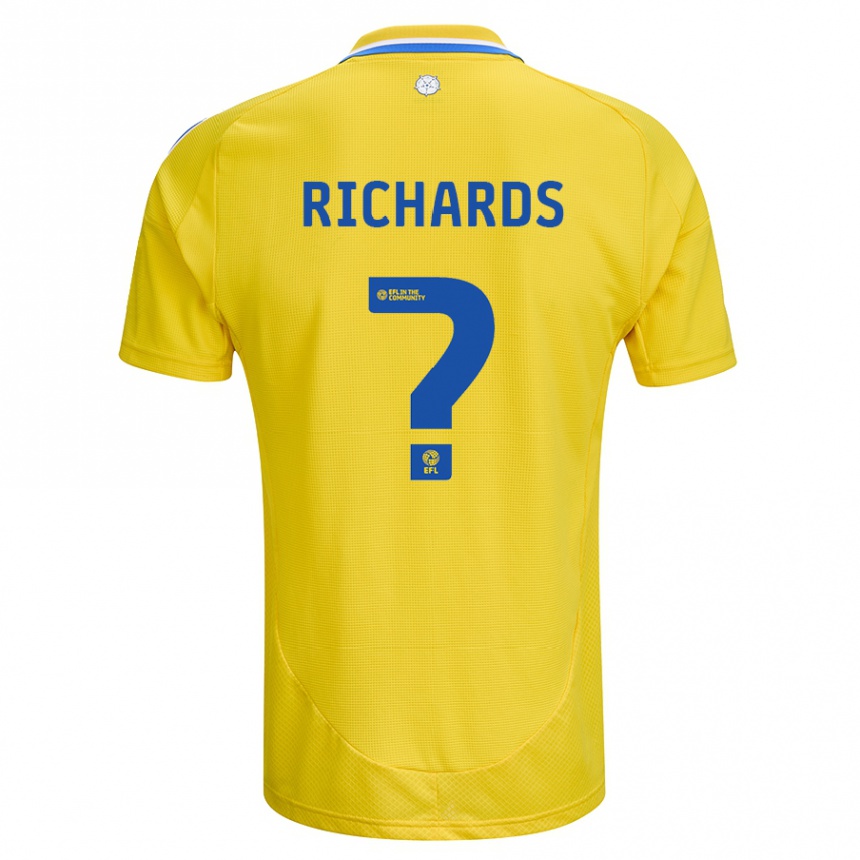 Kids Football Joe Richards #0 Yellow Blue Away Jersey 2024/25 T-Shirt Australia