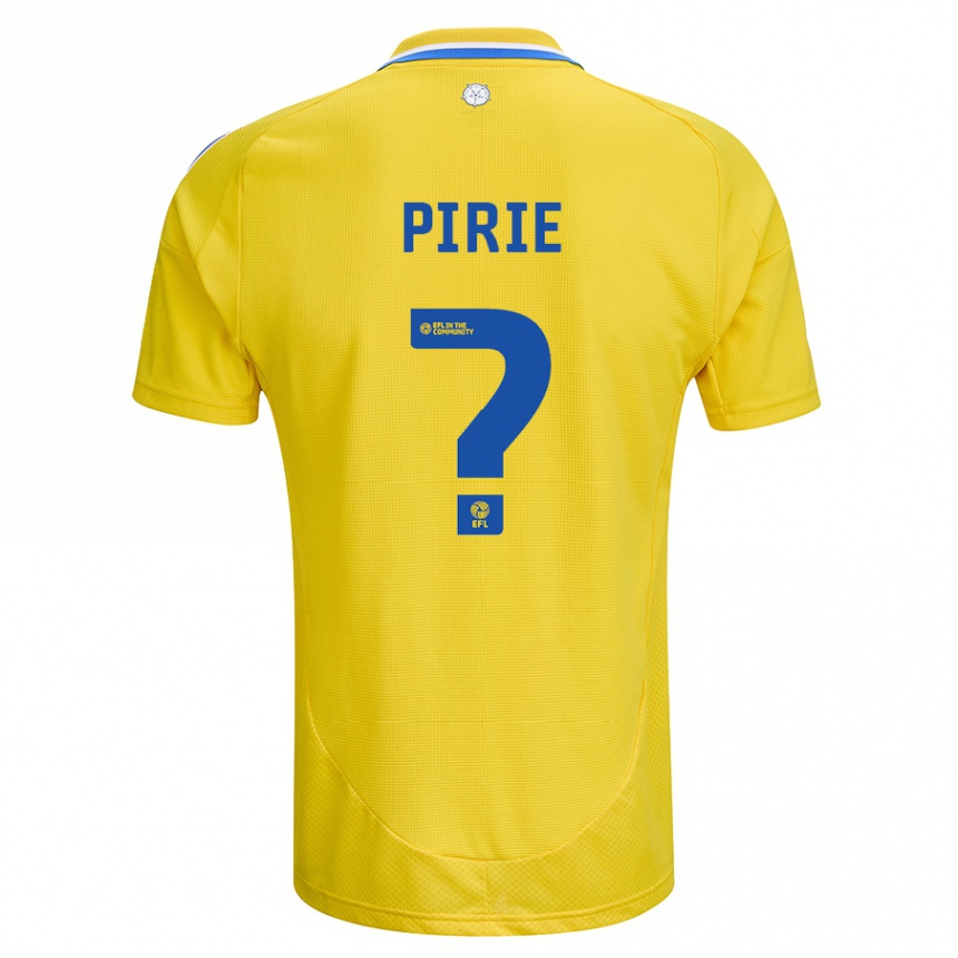 Kids Football Lewis Pirie #0 Yellow Blue Away Jersey 2024/25 T-Shirt Australia