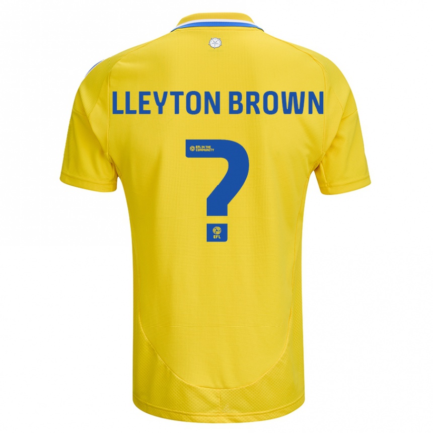 Kids Football Lleyton Brown #0 Yellow Blue Away Jersey 2024/25 T-Shirt Australia