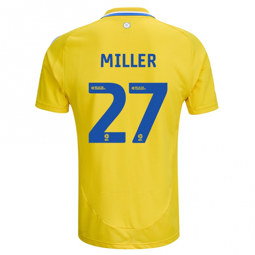 Kids Football Amari Miller #27 Yellow Blue Away Jersey 2024/25 T-Shirt Australia