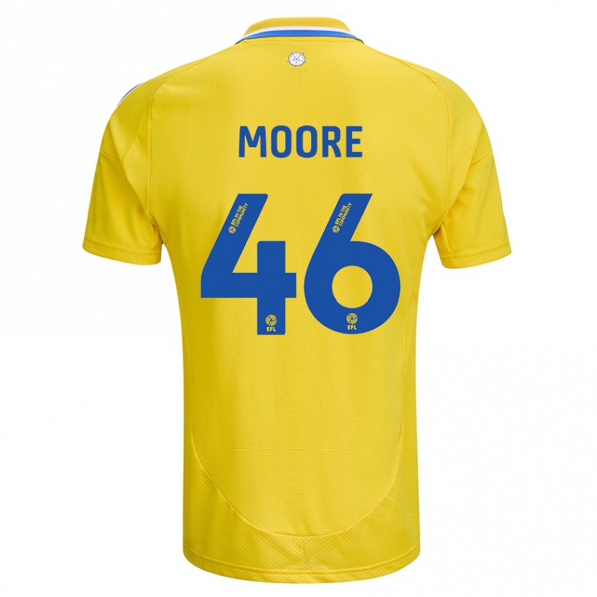 Kids Football Kris Moore #46 Yellow Blue Away Jersey 2024/25 T-Shirt Australia