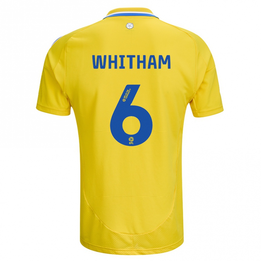 Kids Football Danielle Whitham #6 Yellow Blue Away Jersey 2024/25 T-Shirt Australia