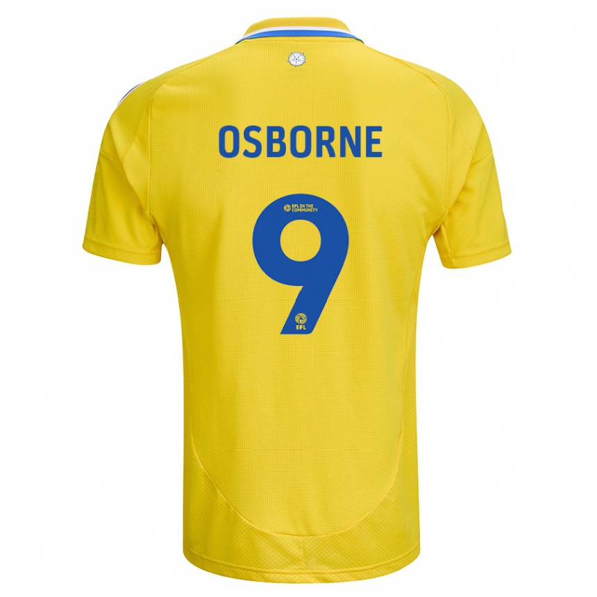 Kids Football Jemimah Osborne #9 Yellow Blue Away Jersey 2024/25 T-Shirt Australia