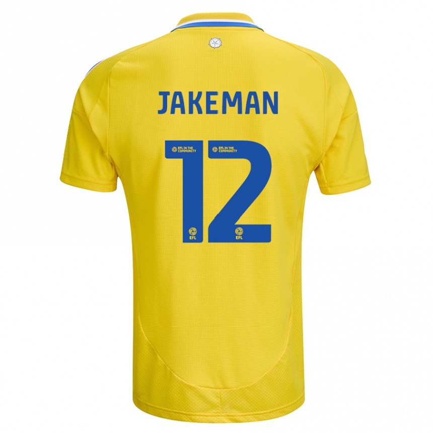 Kids Football Harriet Jakeman #12 Yellow Blue Away Jersey 2024/25 T-Shirt Australia