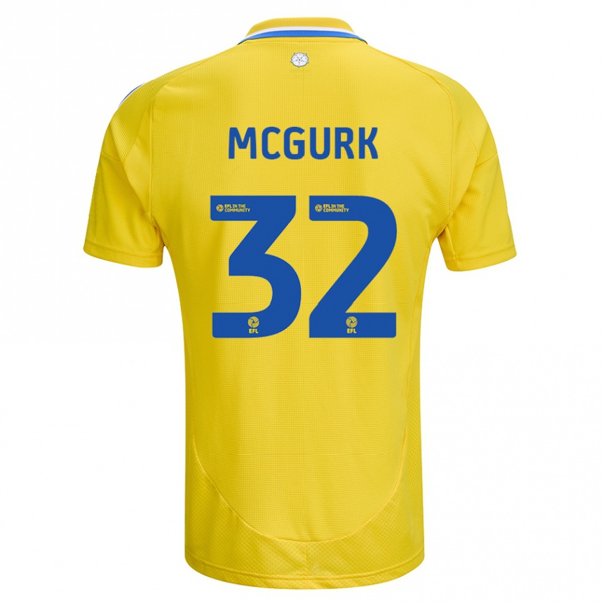 Kids Football Sean Mcgurk #32 Yellow Blue Away Jersey 2024/25 T-Shirt Australia