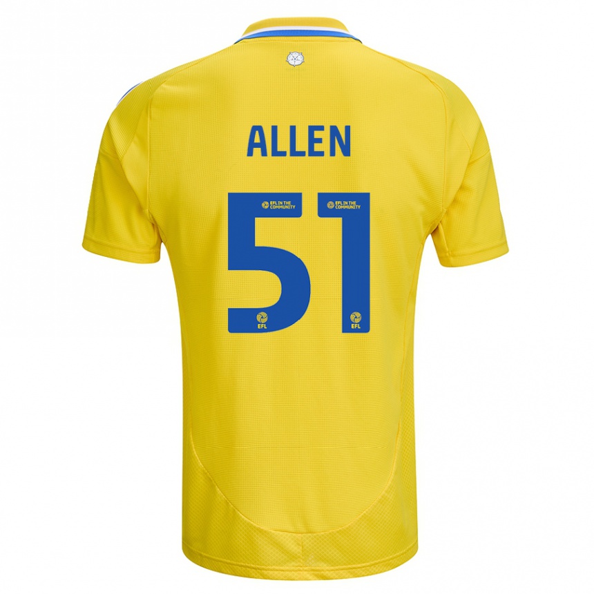 Kids Football Charlie Allen #51 Yellow Blue Away Jersey 2024/25 T-Shirt Australia