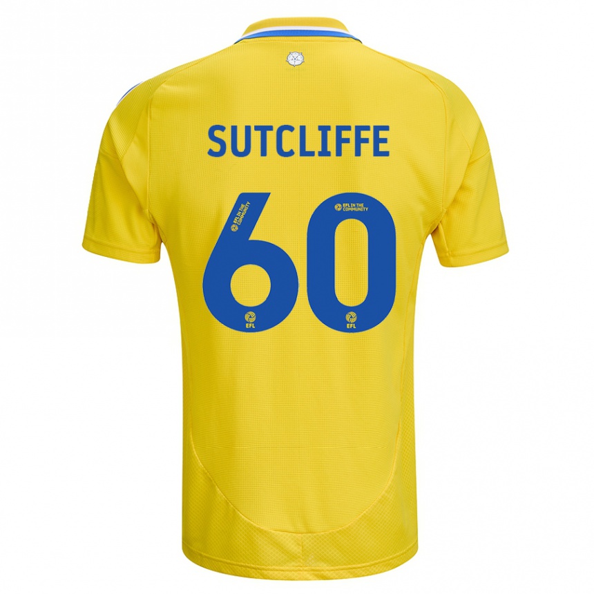 Kids Football Harvey Sutcliffe #60 Yellow Blue Away Jersey 2024/25 T-Shirt Australia