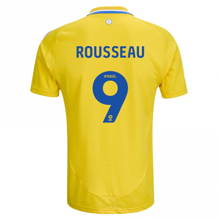 Kids Football Jess Rousseau #9 Yellow Blue Away Jersey 2024/25 T-Shirt Australia