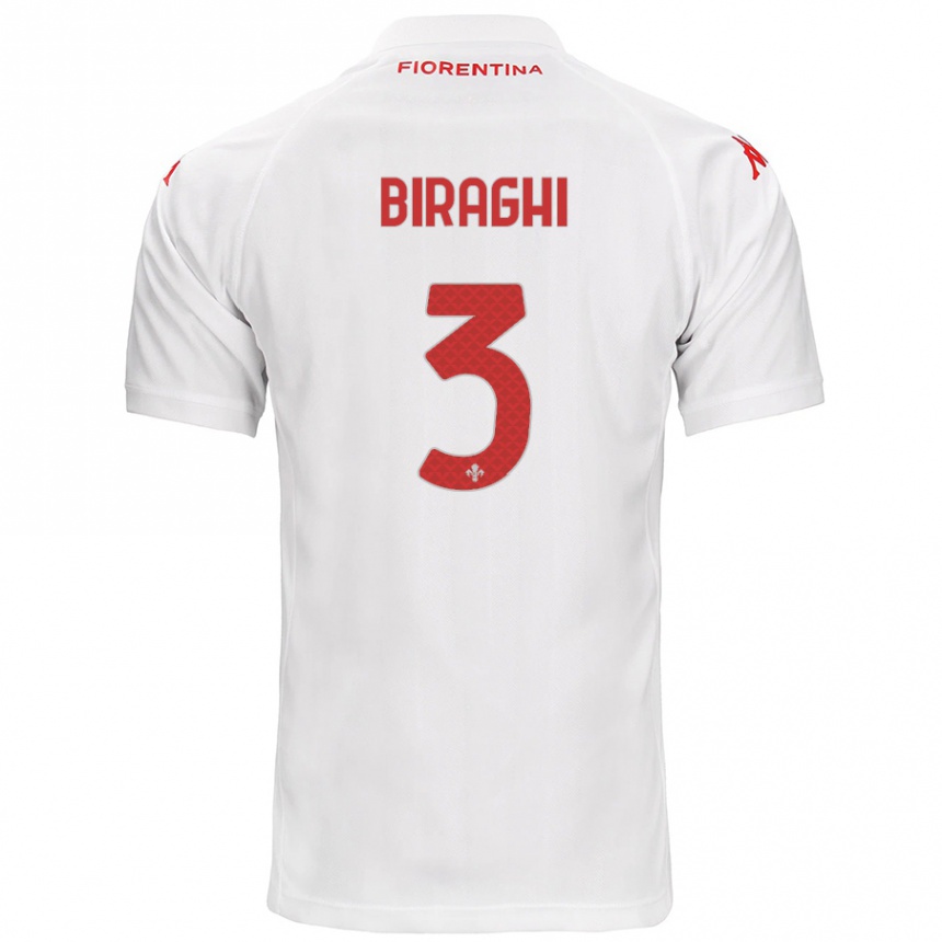 Kids Football Cristiano Biraghi #3 White Away Jersey 2024/25 T-Shirt Australia