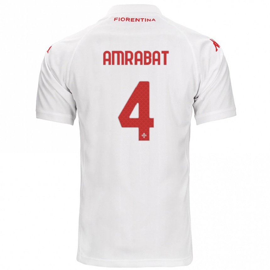 Kids Football Sofyan Amrabat #4 White Away Jersey 2024/25 T-Shirt Australia