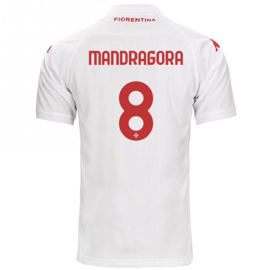 Kids Football Rolando Mandragora #8 White Away Jersey 2024/25 T-Shirt Australia