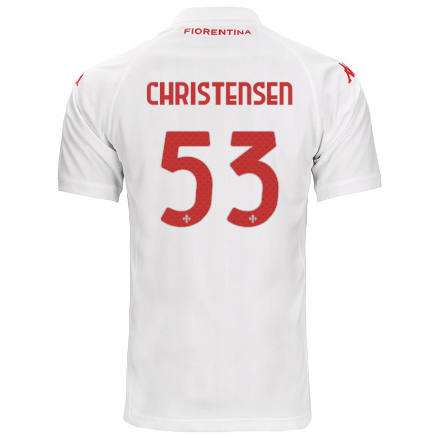 Kids Football Oliver Christensen #53 White Away Jersey 2024/25 T-Shirt Australia