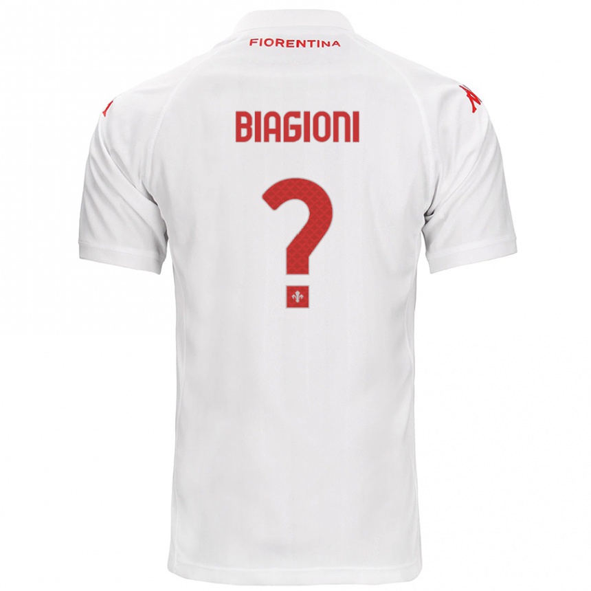 Kids Football Lorenzo Biagioni #0 White Away Jersey 2024/25 T-Shirt Australia