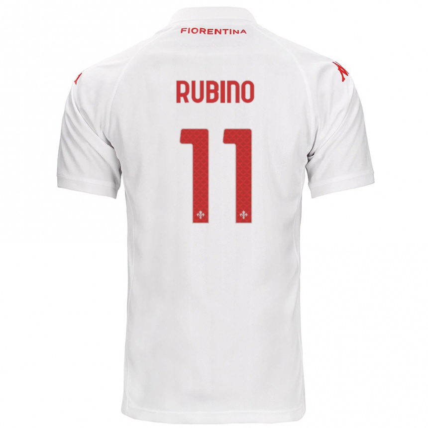 Kids Football Tommaso Rubino #11 White Away Jersey 2024/25 T-Shirt Australia