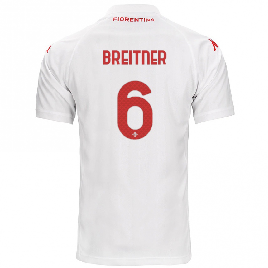 Kids Football Stephanie Breitner #6 White Away Jersey 2024/25 T-Shirt Australia