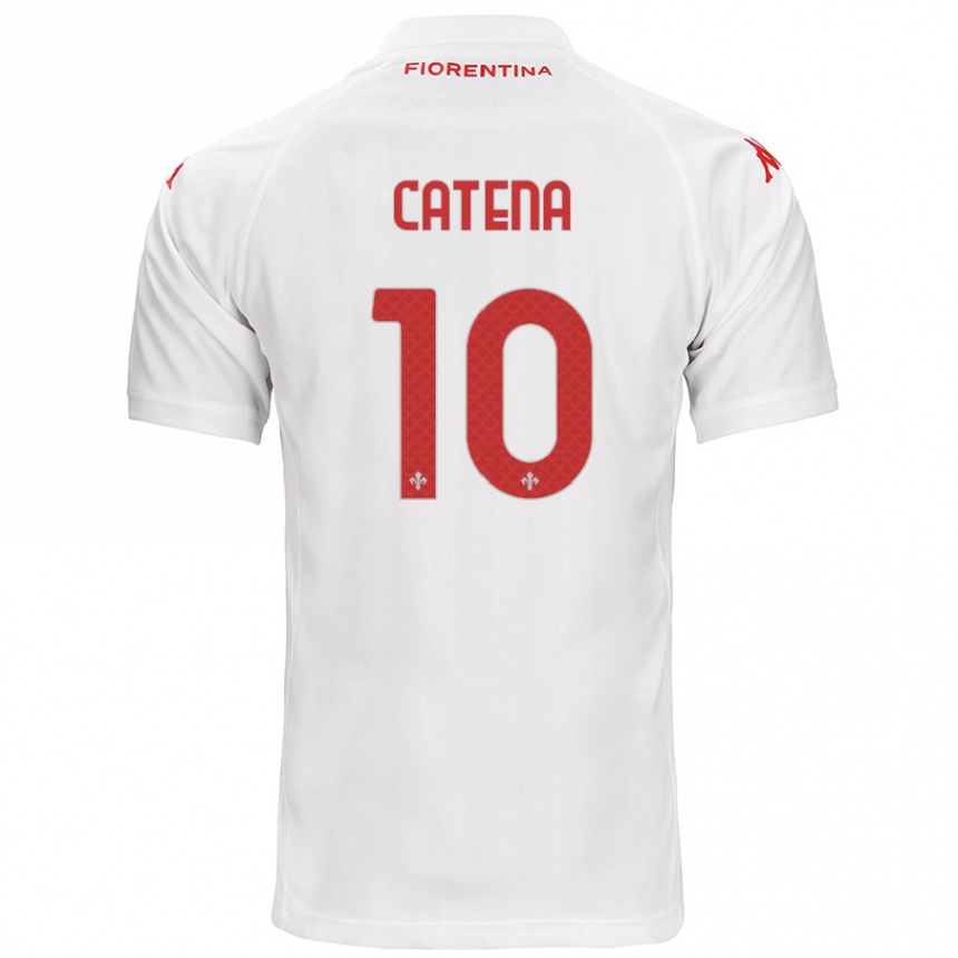 Kids Football Michaela Catena #10 White Away Jersey 2024/25 T-Shirt Australia