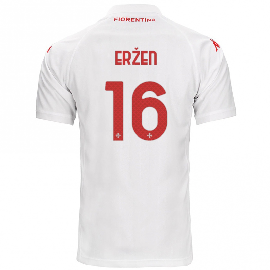 Kids Football Kaja Erzen #16 White Away Jersey 2024/25 T-Shirt Australia