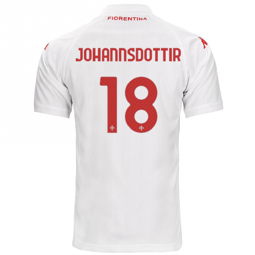 Kids Football Alexandra Jóhannsdóttir #18 White Away Jersey 2024/25 T-Shirt Australia