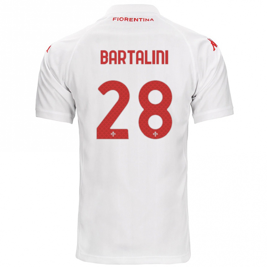 Kids Football Viola Bartalini #28 White Away Jersey 2024/25 T-Shirt Australia